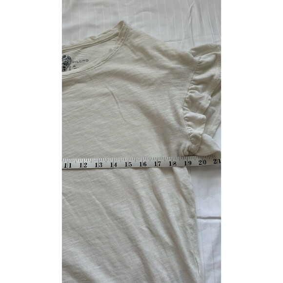 Pilcro Heritage Femme Tee XS Ruffle Sleeve Cream - Picture 5 of 6